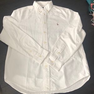 Boys Ralph Lauren white dress shirt size L 14/16